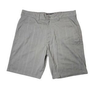 ONeill Mens Sz 36 Shorts gray striped flat front casual golfing